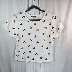 Love, Peace & Lazy Days womens top RN113025 white size large